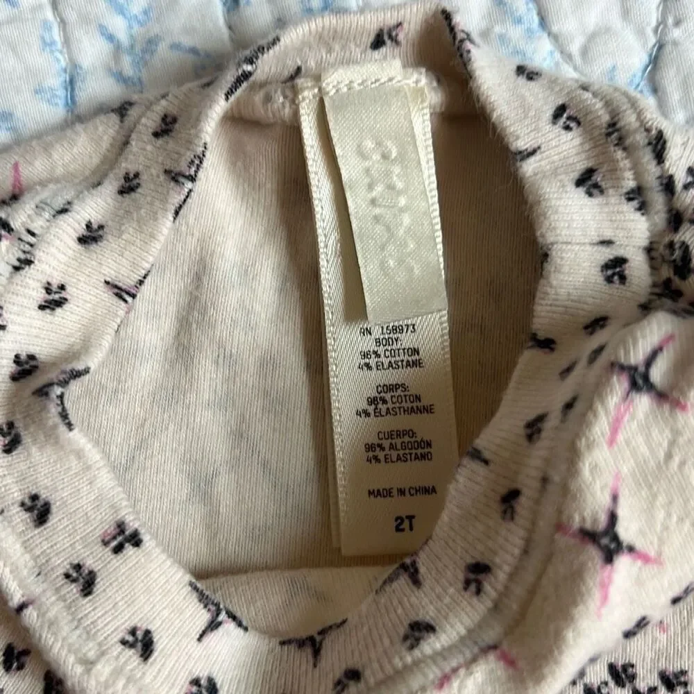Skims toddler cotton‎ PJ set 2t snowflake print